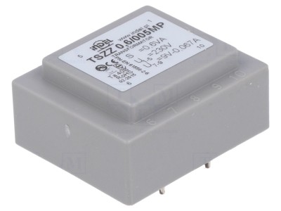 Transformator PCB 0,6VA 230V 9V foto