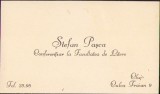 HST A1764 Carte de vizită Ștefan Pașca Cluj director Muzeul Limbii Rom&acirc;ne