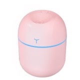 Mini umidificator portabil, flippy, 2 moduri, aromaterapie, silentios, lumina ambientala, incarcare usb, 220 ml, 8 x 8 x 10.3 cm, roz