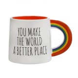 Cană Ceramică, Multicolor, Capacitate 0,41L, Mesaj &quot;You Make the World a Better Place&quot;, Oem
