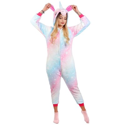Pijama tip salopeta pentru dama, model unicorn, marime M Household NewTrend foto