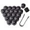 Capace prezoane, pe 17 mm, inclus cheie de scos capacele, set 20 buc negre