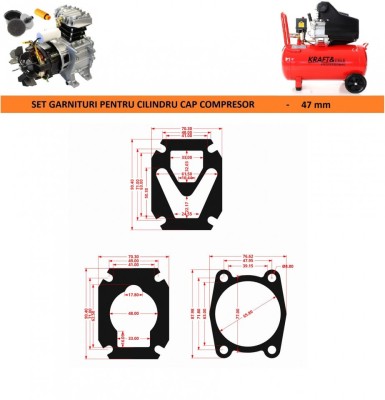 Garnituri set pentru cap compresor de aer 48-66mm CH089 Mod.12(C ) foto