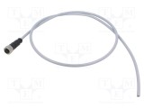 Conector M12 mamă 4 pini drept HARTING cod A DeviceNet/CANopen cu cablu 1m PVC