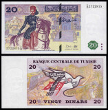 TUNISIA █ bancnota █ 20 Dinars █ 1992 █ P-88 █ UNC █ necirculata