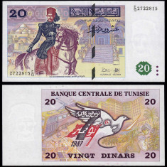 TUNISIA █ bancnota █ 20 Dinars █ 1992 █ P-88 █ UNC █ necirculata