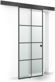 Usa glisanta Boss &reg; Black, model Rezidence negru, 90x215 cm, sticla 8 mm mata securizata, culisanta in ambele directii