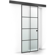 Usa glisanta Boss &reg; Black, model Rezidence negru, 60x215 cm, sticla 8 mm mata securizata, culisanta in ambele directii