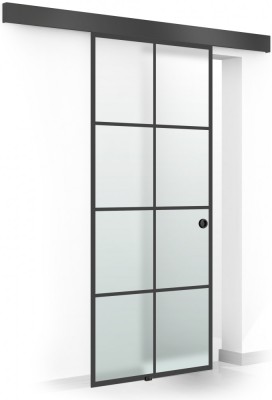 Usa glisanta Boss &amp;reg; Black, model Rezidence negru, 80x215 cm, sticla 8 mm mata securizata, culisanta in ambele directii foto