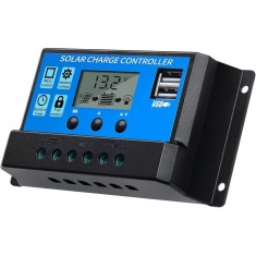 Controler incarcare solara 30A , pentru Panou Fotovoltaic, 12V-24V, 2 x USB, display LCD, controller solar