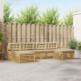 vidaXL Seturi de canapele 6 pcs Alb și Bej Lemn Solid de Acacia 3390913