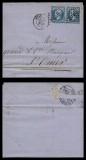 France 1863 Postal History Rare Cover + content Lille to Saint-Omer D.180