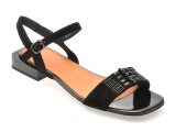 Sandale EPICA negre, EB447, din piele intoarsa