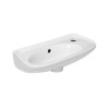 Lavoar ceramic Kerra ELF Slim 51x25 cm, alb, suspendat, orificiu robinet, design modern