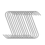 Cumpara ieftin Set 15 carlige pentru suspendare carne, argintii 13.5 cm, grosime 2.8 mm, inox rezistent tip S cu capat ascutit, pentru afumare, uscare si macelarie