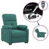 Cumpara ieftin Fotoliu de masaj electric, verde inchis, material textil
