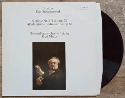 Brahms, Kurt Masur, Sinfonie nr. 2 D-dur op. 73// disc vinil foto
