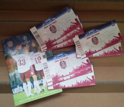 Bilete jocuri fotbal + Program, CFR Cluj (grupe CL 2008) + Bonus gratuit: bilet CFR-Bayern an 2010 si bilet Petrolul - CFR an 2013 foto