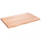 Cumpara ieftin Blat de baie, maro deschis, 80x50x(2-4) cm, lemn masiv tratat