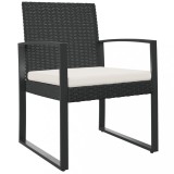 Cumpara ieftin Scaune de bucatarie de gradina, 2 buc., negru, rattan PP