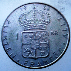 7.931 SUEDIA GUSTAF VI ADOLF 1 KRONA 1964 U ARGINT