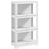 HOMCOM Vitrină expozitoare pentru colecții cu 3 niveluri cu uși rabatabile din acrilic pentru figurine 59x30x106 cm Alb | Aosom Romania