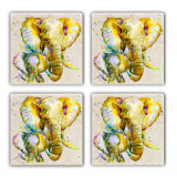 Set suporturi de pahare, Taylor, 366TYR1147, Piatra, 10 x 10 x 1 cm, 4 piese, Multicolor