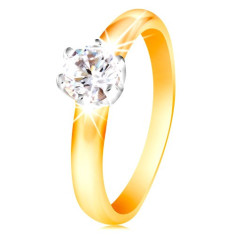 Inel din aur de 14K - zirconiu &icirc;n montură din aur alb - Marime inel: 51
