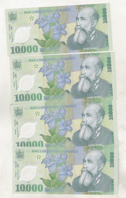 bnk bn Romania 10000 lei 2000 Isarescu unc - x4 consecutive foto