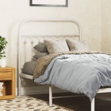 Cumpara ieftin Tăblie de pat metalică, alb, 90 cm
