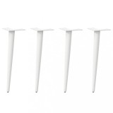 vidaXL Picioare pentru măsuță de cafea, formă conică, 4 buc., alb, 30-31 cm, oțel