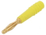 Mufă Banană 2mm 10A Galbenă Aurită