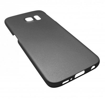 Husa tip capac spate slim Metallic Matte neagra pentru Samsung Galaxy S6 Edge G925 foto