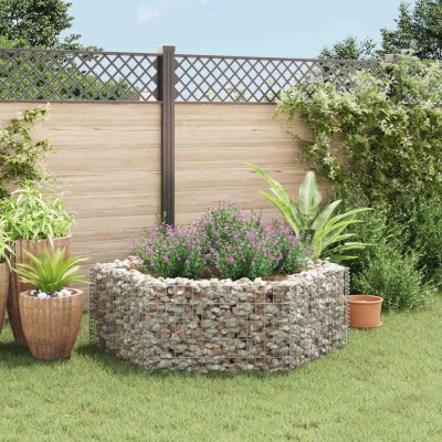 vidaXL Strat &amp;icirc;nălțat gabion hexagonal, 160 x 140 x 50 cm 142534 foto
