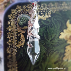 Pandantiv argint dragon Pastratorul cristalului - Anne Stokes foto