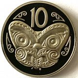 NOUA ZEELANDA 10 CENTS 1995 PROOF,( MASCA-Maori koruru.),KM#61 RARA, Australia si Oceania, Cupru-Nichel