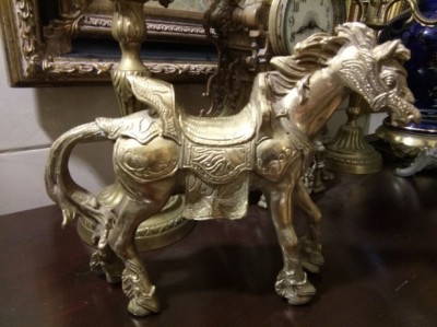 Sculptura cal din bronz masiv foto