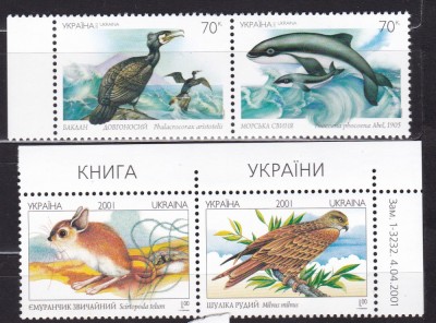 UCRAINA UKRAINA 2001/2002 FAUNA FAUNA MARINA SERII MNH foto