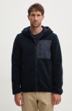 Geox hanorac fleece culoarea albastru marin, cu glugă, neted, M4675H-T3171-F1624
