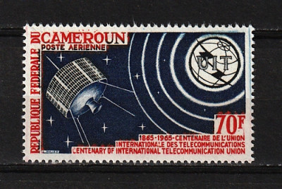 Camerun, 1965 | Centenar UIT - Sateliţi, comunicaţii - Cosmos | MNH | aph foto