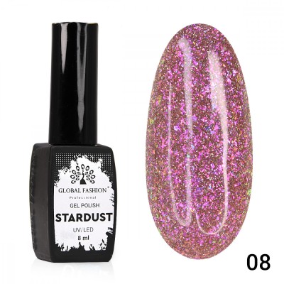 Oja semipermanenta Stardust, reflectorizant, Global Fashion 8ml, 08 foto