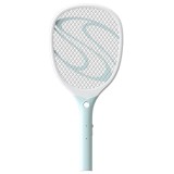 Paleta Electrica pentru Tantari, Muste sau Insecte LED, Flippy, Reincarcabila, Incarcare USB, Plastic, Casa si Gradina, Anti-insecte, Alb-Albastru