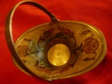 Cosulet metalic - alama , pictat in email - motive florale , L= 13,5cm