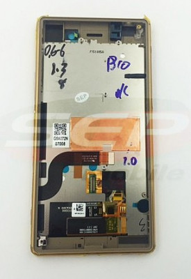 LCD+Touchscreen cu Rama Sony Xperia M5 / Xperia M5 Dual / E5633 / E5643 / E5663 GOLD foto