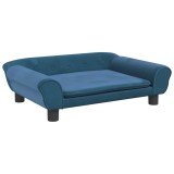 Cumpara ieftin Pat de caini, albastru, 70x48x22 cm, catifea