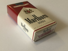 Pachet tigari de colectie Marlboro rosu lung necartonat USA tutun anii 70 PMI foto