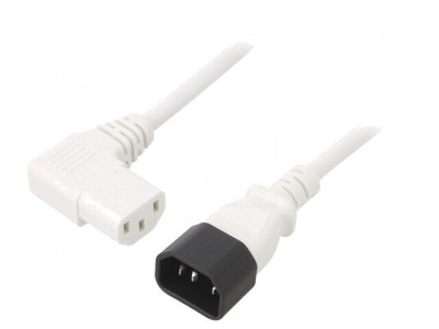 Cablu Alimentare 1m Alb 10A IEC C13 la C14 foto