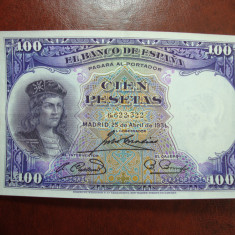 SPANIA 100 PESETAS 1931 EXCELENTA