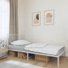 VidaXL Cadru de pat din metal cu tăblie, alb, 107x203 cm