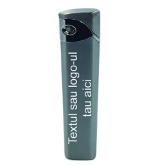 Bricheta Metalica Argintie Slim Antivant Personalizata Text sau Logo